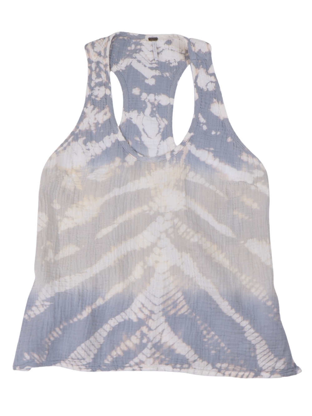 Young Fabulous & Broke Tie Dye Tank Top XS Blue Ivory Racerback Cotton